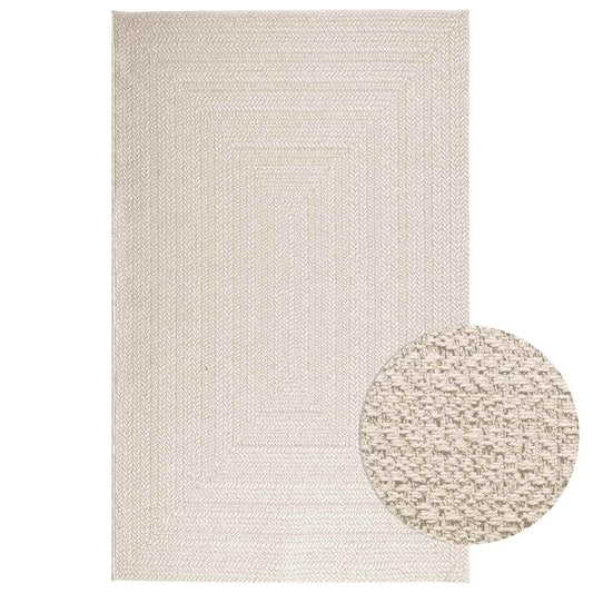 Koberec Zizur Krémová 160X230Cm Jutový Vzhled Interiér Exteriér