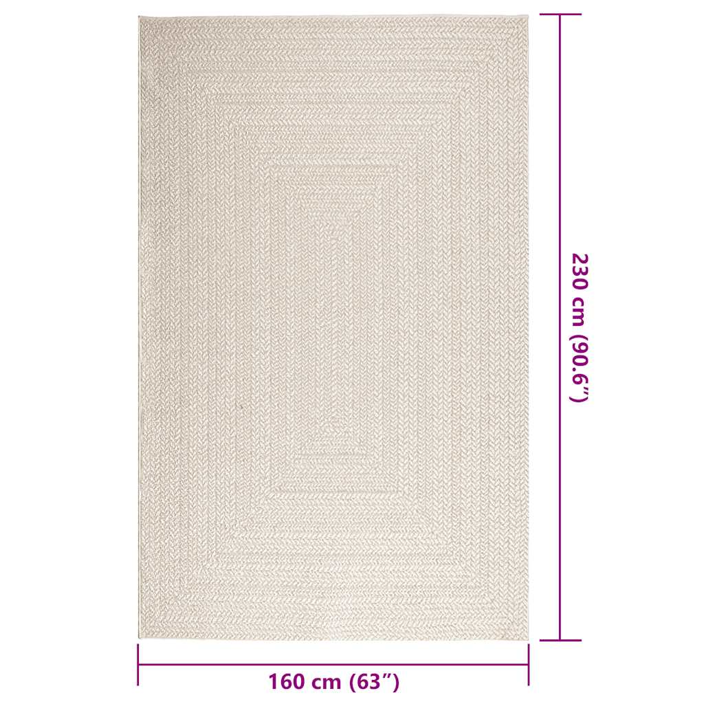 Koberec Zizur Krémová 160X230Cm Jutový Vzhled Interiér Exteriér
