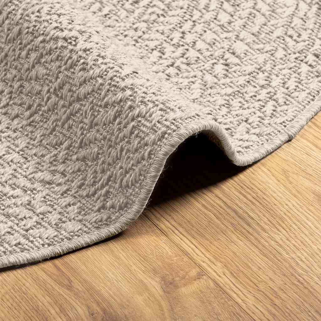 Koberec Zizur Krémová Ø120 Cm Jutový Vzhled Interiér I Exteriér