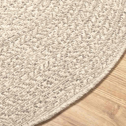 Koberec Zizur Krémová Ø120 Cm Jutový Vzhled Interiér I Exteriér