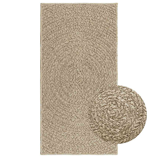 Koberec Zizur Béžový 60X110 Cm Jutový Vzhled Interiér Exteriér