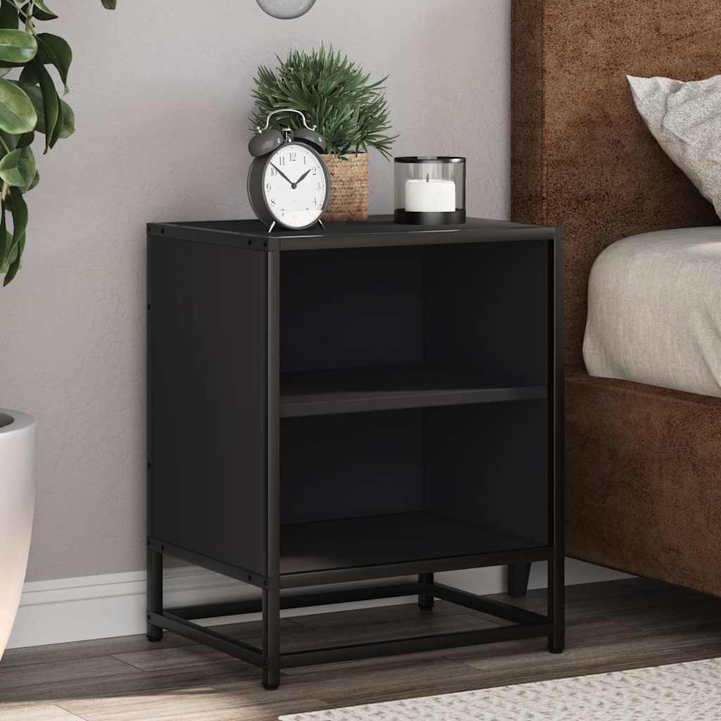 Noční Stolky 2 Ks 40X31X50 Cm Kompozitní Dřevo A Kov