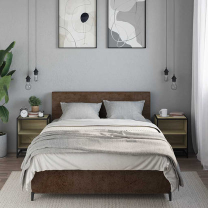 Noční Stolky 2 Ks 40X31X50 Cm Kompozitní Dřevo A Kov