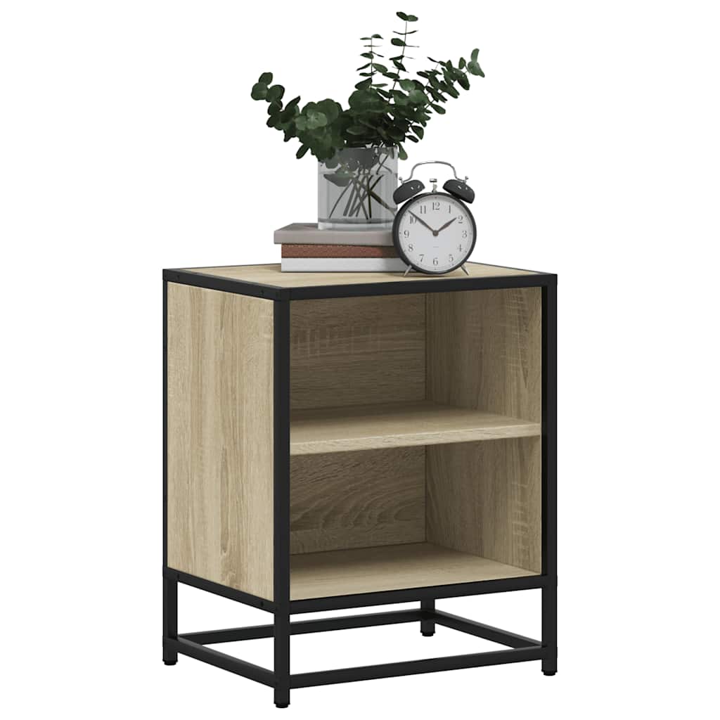 Noční Stolky 2 Ks 40X31X50 Cm Kompozitní Dřevo A Kov