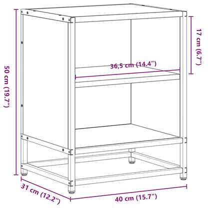 Noční Stolky 2 Ks 40X31X50 Cm Kompozitní Dřevo A Kov