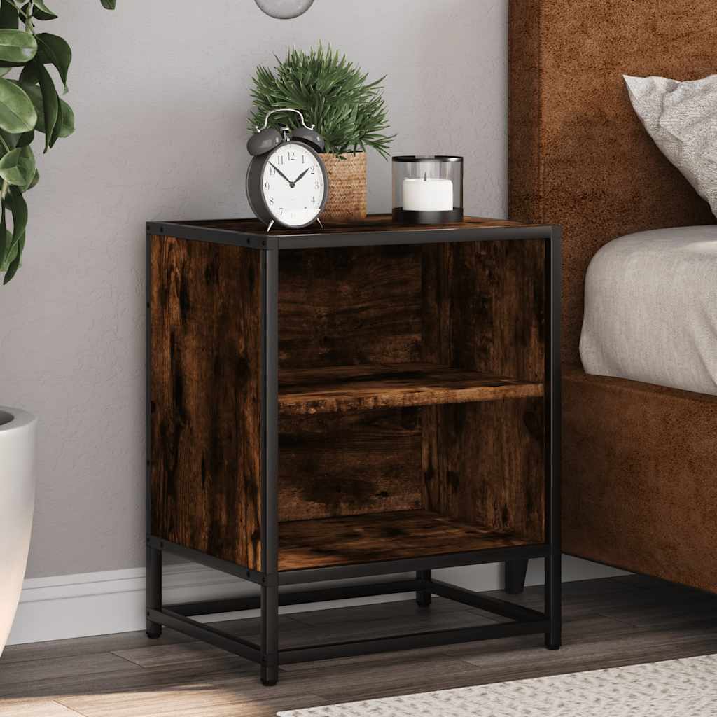 Noční Stolky 2 Ks 40X31X50 Cm Kompozitní Dřevo A Kov