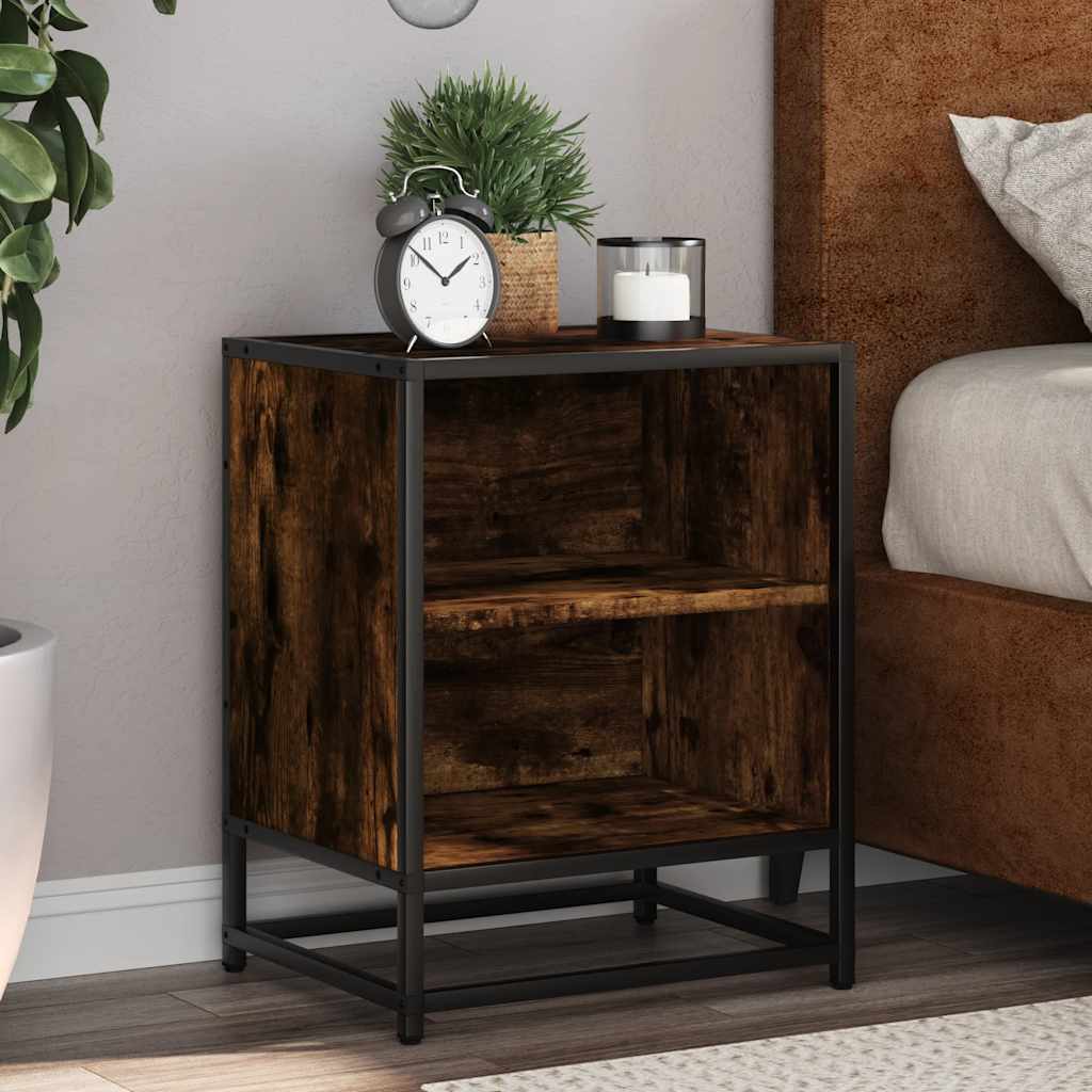 Noční Stolky 2 Ks 40X31X50 Cm Kompozitní Dřevo A Kov