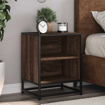 Noční Stolky 2 Ks 40X31X50 Cm Kompozitní Dřevo A Kov