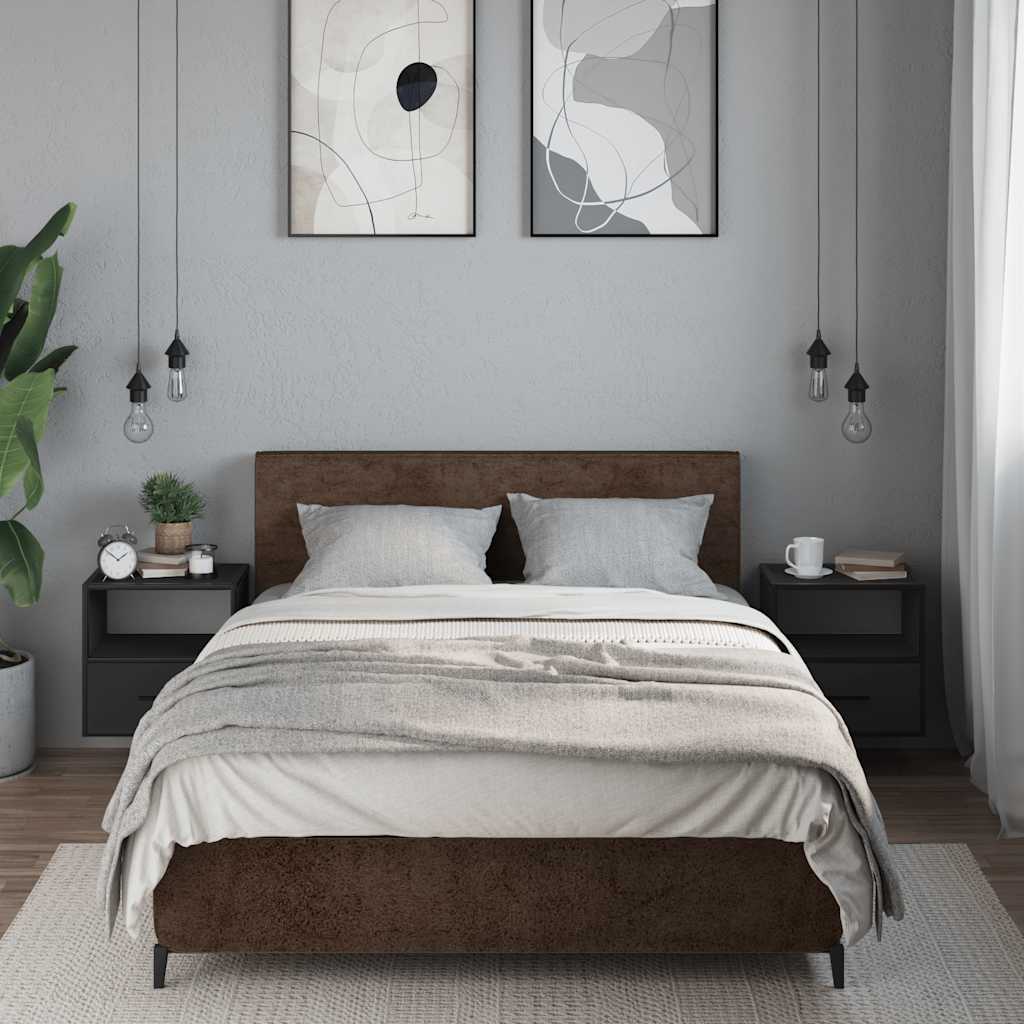 Nástěnné Noční Stolky 2 Ks Černé 40X31X39,5 Cm