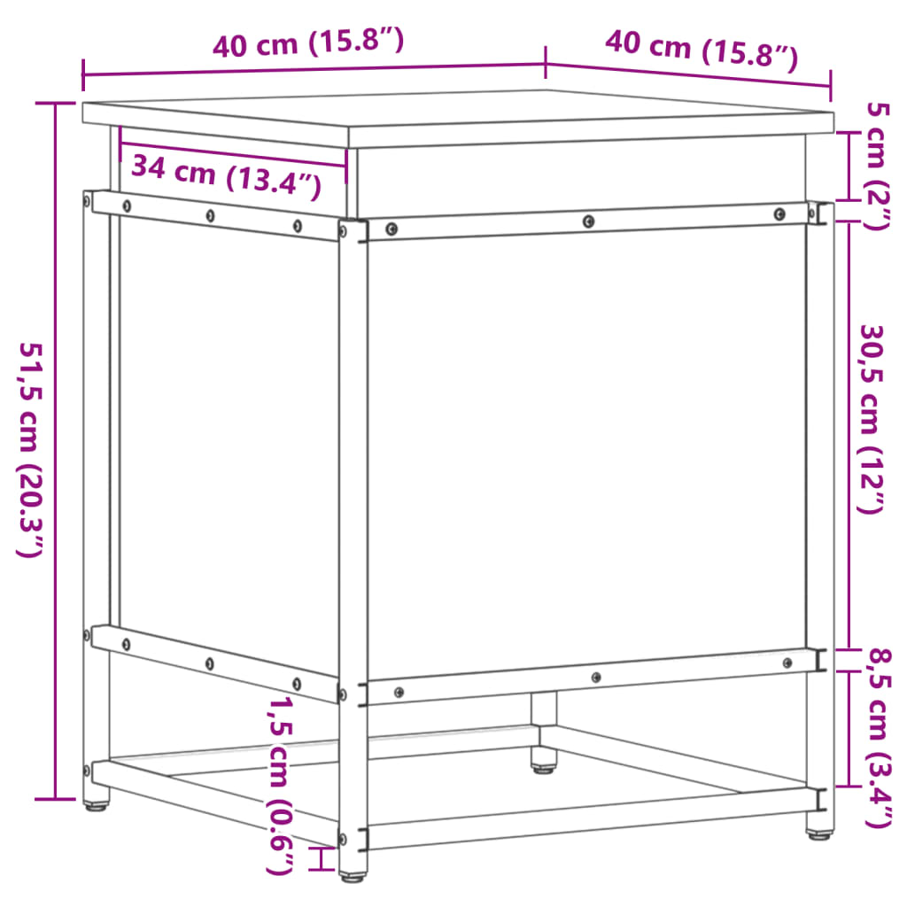 Úložný Box S Víkem 40X40X51,5 Cm Kompozitní Dřevo