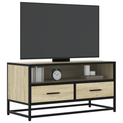 Tv Skříňka Šedá Sonoma 80 X 34,5 X 40 Cm Kompozitní Dřevo A Kov