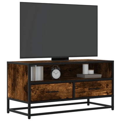 Tv Skříňka Šedá Sonoma 80 X 34,5 X 40 Cm Kompozitní Dřevo A Kov