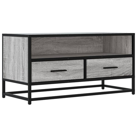 Tv Skříňka Šedá Sonoma 80 X 34,5 X 40 Cm Kompozitní Dřevo A Kov