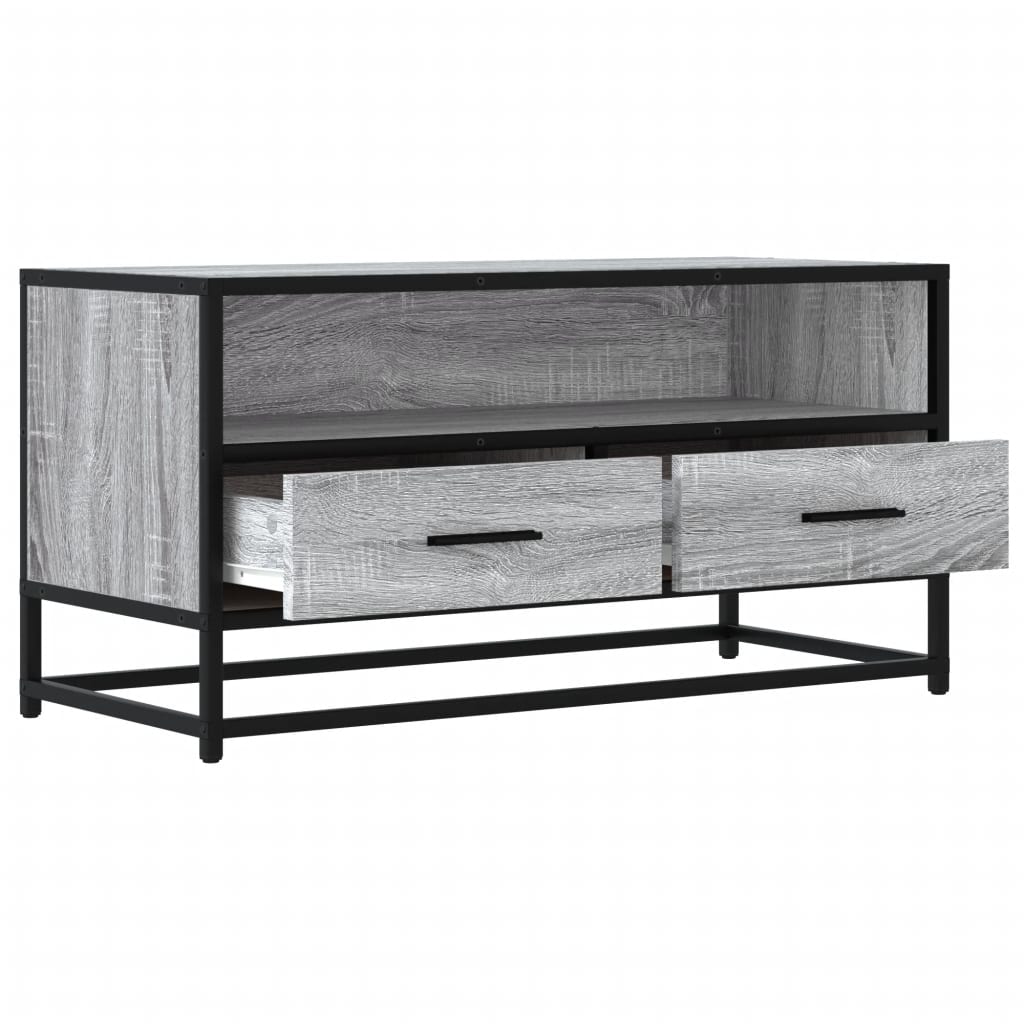 Tv Skříňka Šedá Sonoma 80 X 34,5 X 40 Cm Kompozitní Dřevo A Kov