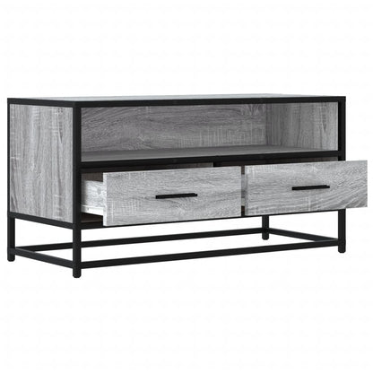 Tv Skříňka Šedá Sonoma 80 X 34,5 X 40 Cm Kompozitní Dřevo A Kov