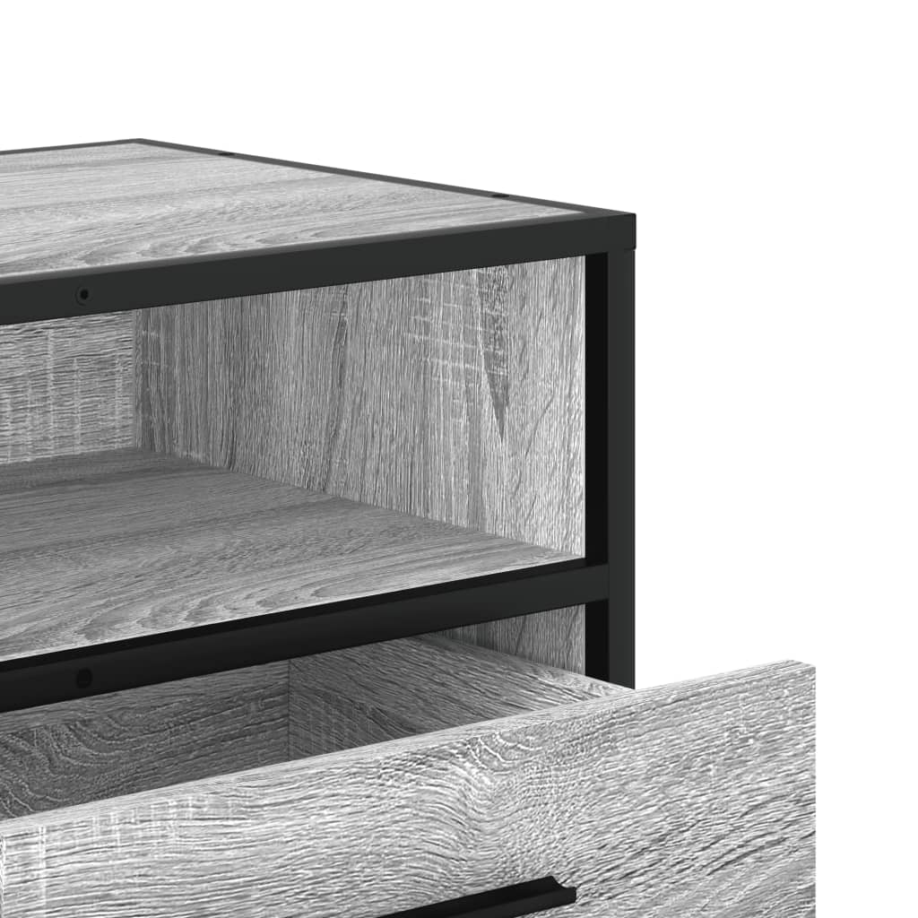 Tv Skříňka Šedá Sonoma 80 X 34,5 X 40 Cm Kompozitní Dřevo A Kov
