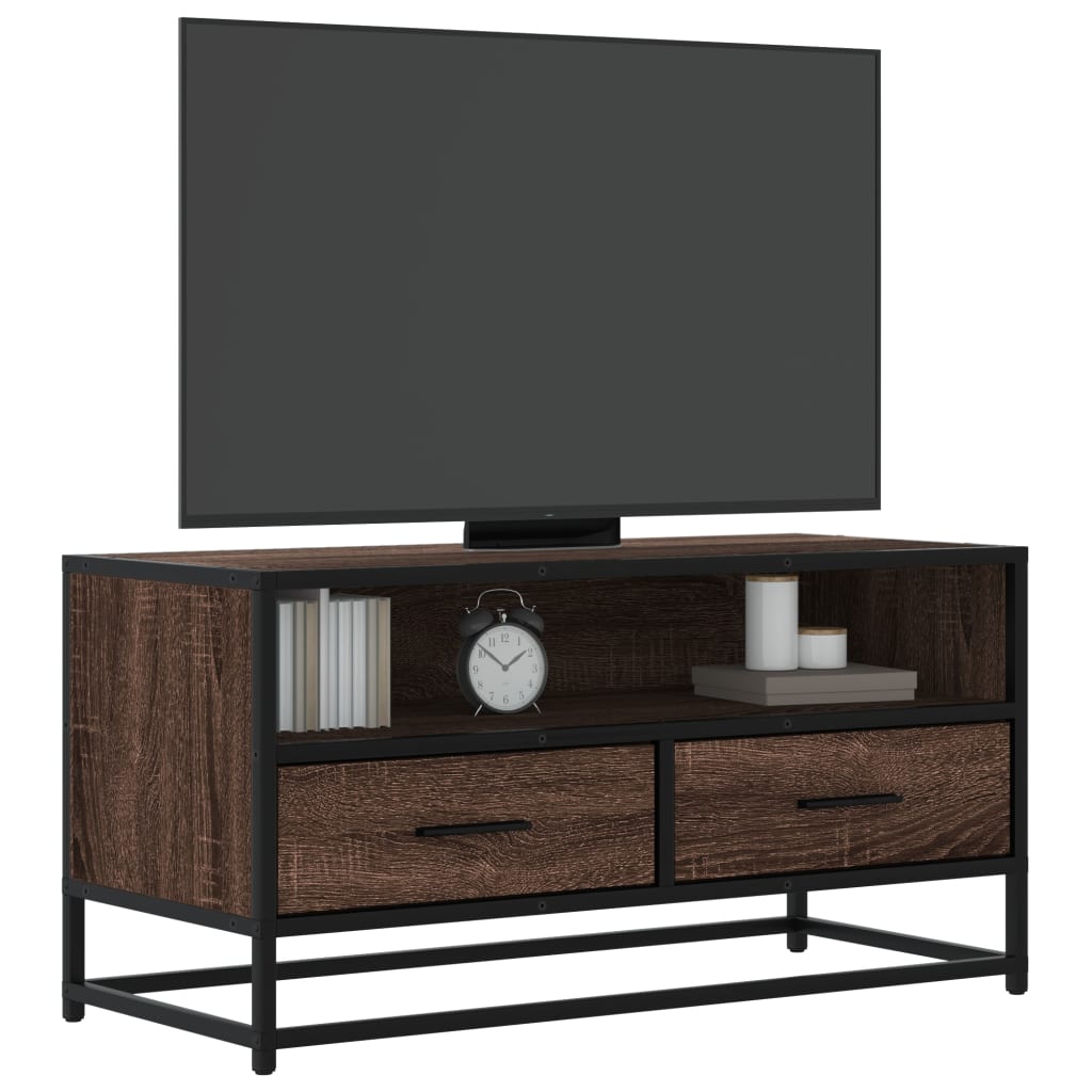 Tv Skříňka Šedá Sonoma 80 X 34,5 X 40 Cm Kompozitní Dřevo A Kov