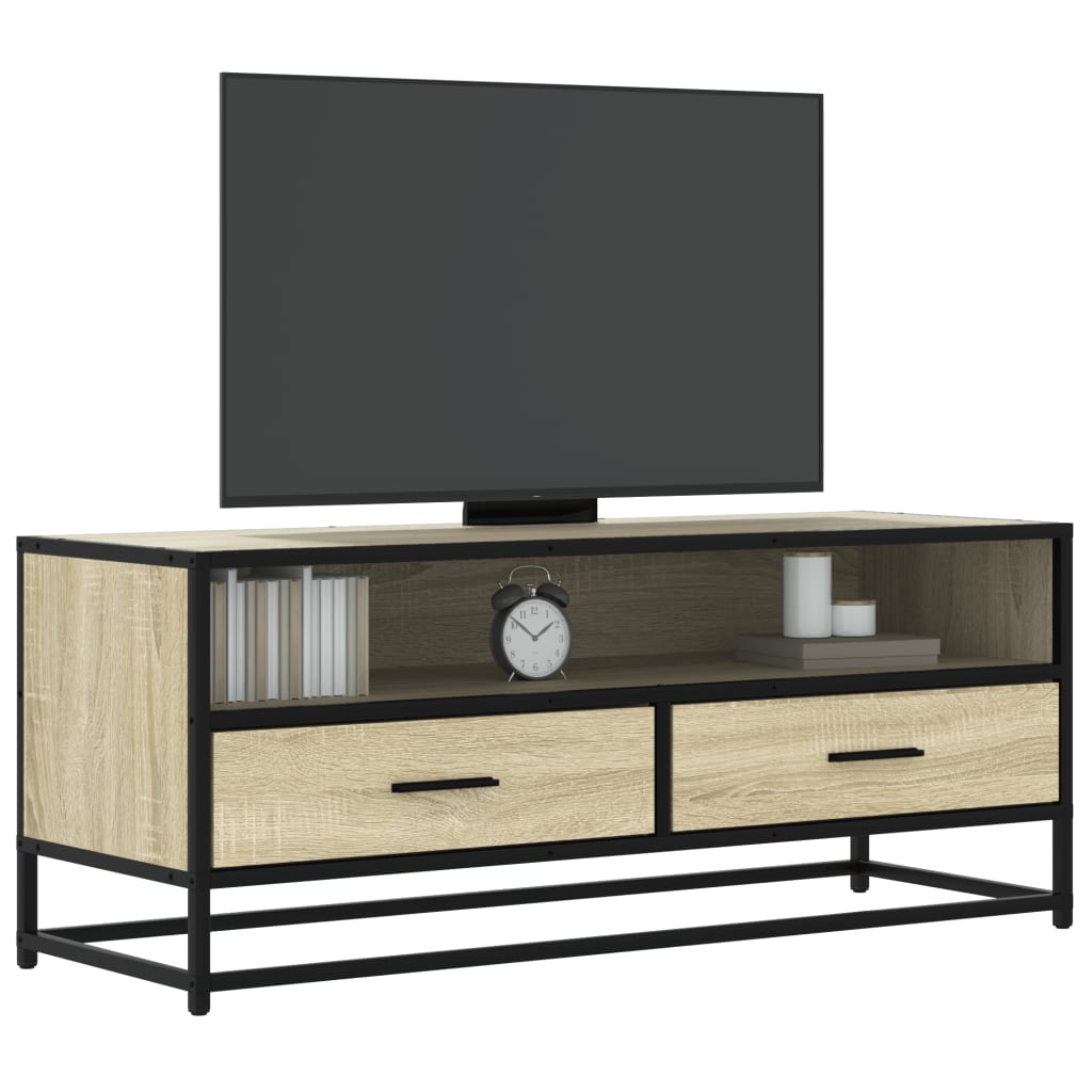 Tv Skříňka Šedá Sonoma 80 X 34,5 X 40 Cm Kompozitní Dřevo A Kov