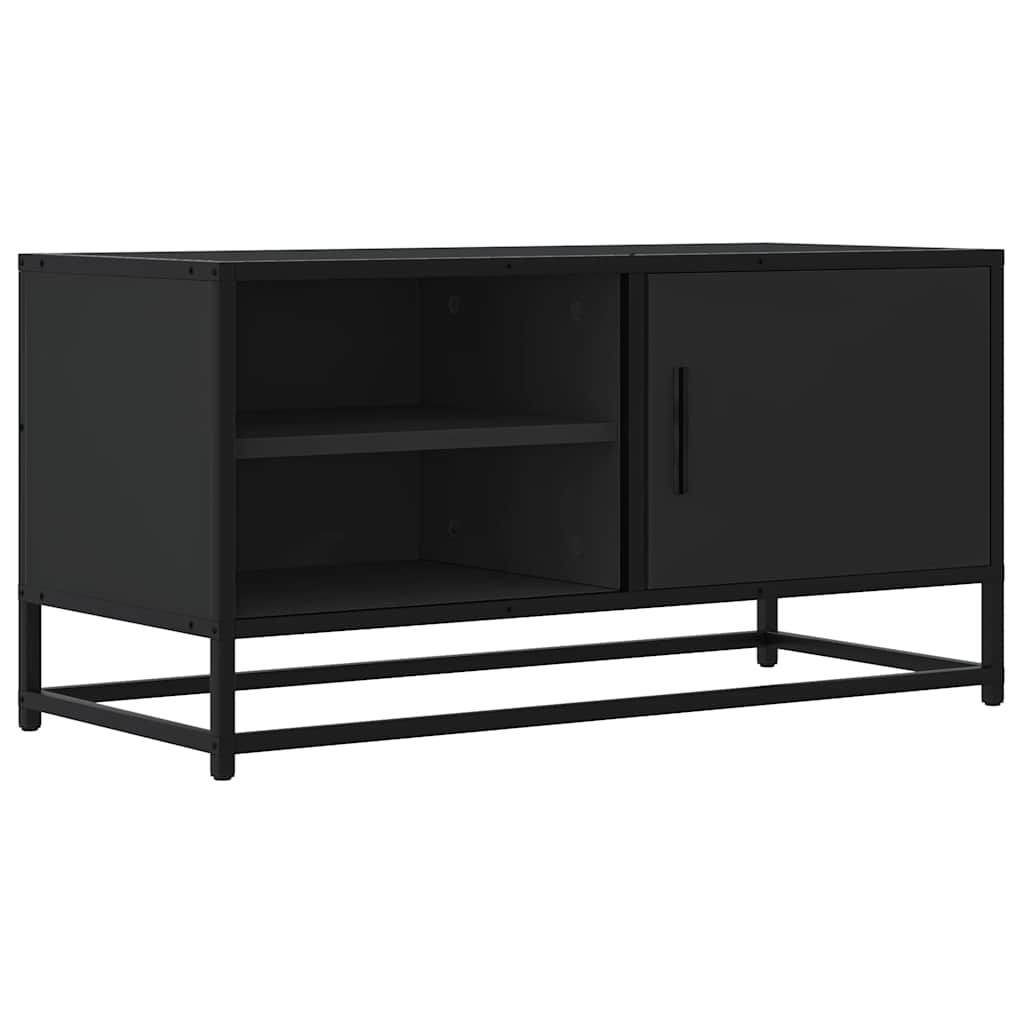 Tv Skříňka Černá 80 X 34,5 X 40 Cm Kompozitní Dřevo A Kov