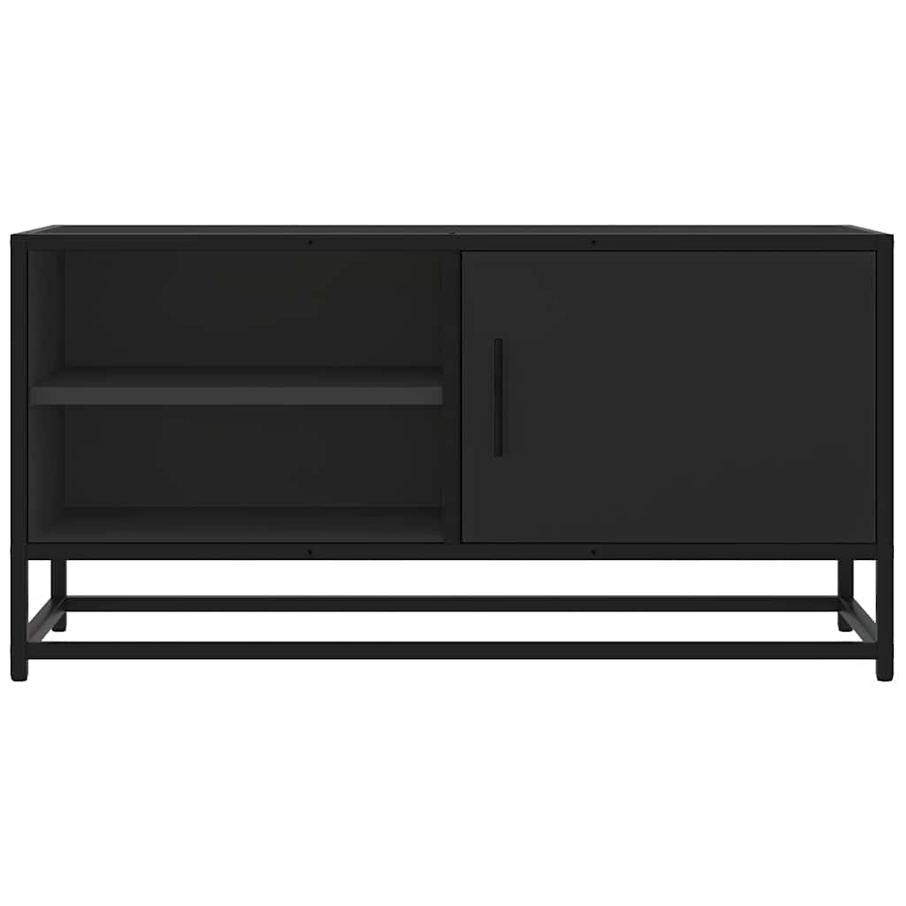Tv Skříňka Černá 80 X 34,5 X 40 Cm Kompozitní Dřevo A Kov