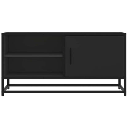 Tv Skříňka Černá 80 X 34,5 X 40 Cm Kompozitní Dřevo A Kov