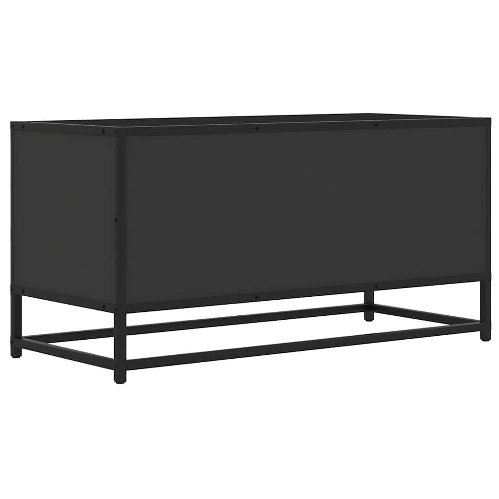 Tv Skříňka Černá 80 X 34,5 X 40 Cm Kompozitní Dřevo A Kov