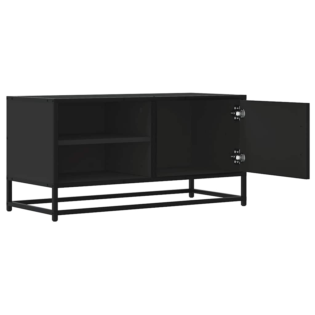 Tv Skříňka Černá 80 X 34,5 X 40 Cm Kompozitní Dřevo A Kov