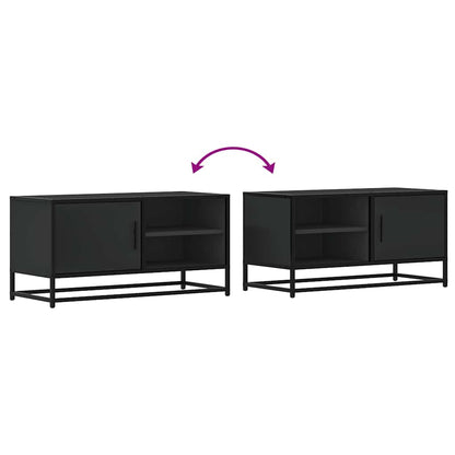Tv Skříňka Černá 80 X 34,5 X 40 Cm Kompozitní Dřevo A Kov