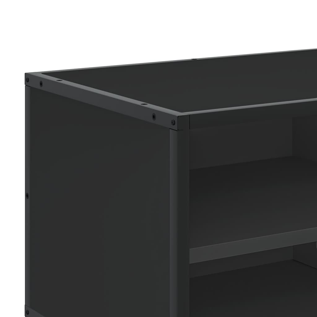 Tv Skříňka Černá 80 X 34,5 X 40 Cm Kompozitní Dřevo A Kov