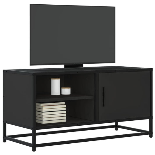 Tv Skříňka Černá 80 X 34,5 X 40 Cm Kompozitní Dřevo A Kov
