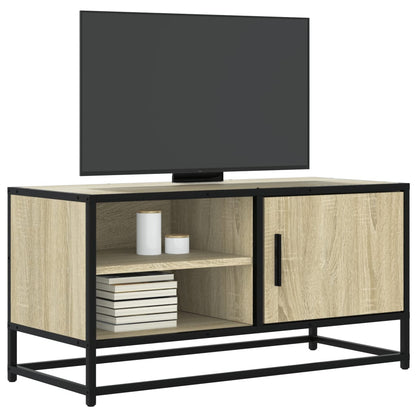 Tv Skříňka Černá 80 X 34,5 X 40 Cm Kompozitní Dřevo A Kov