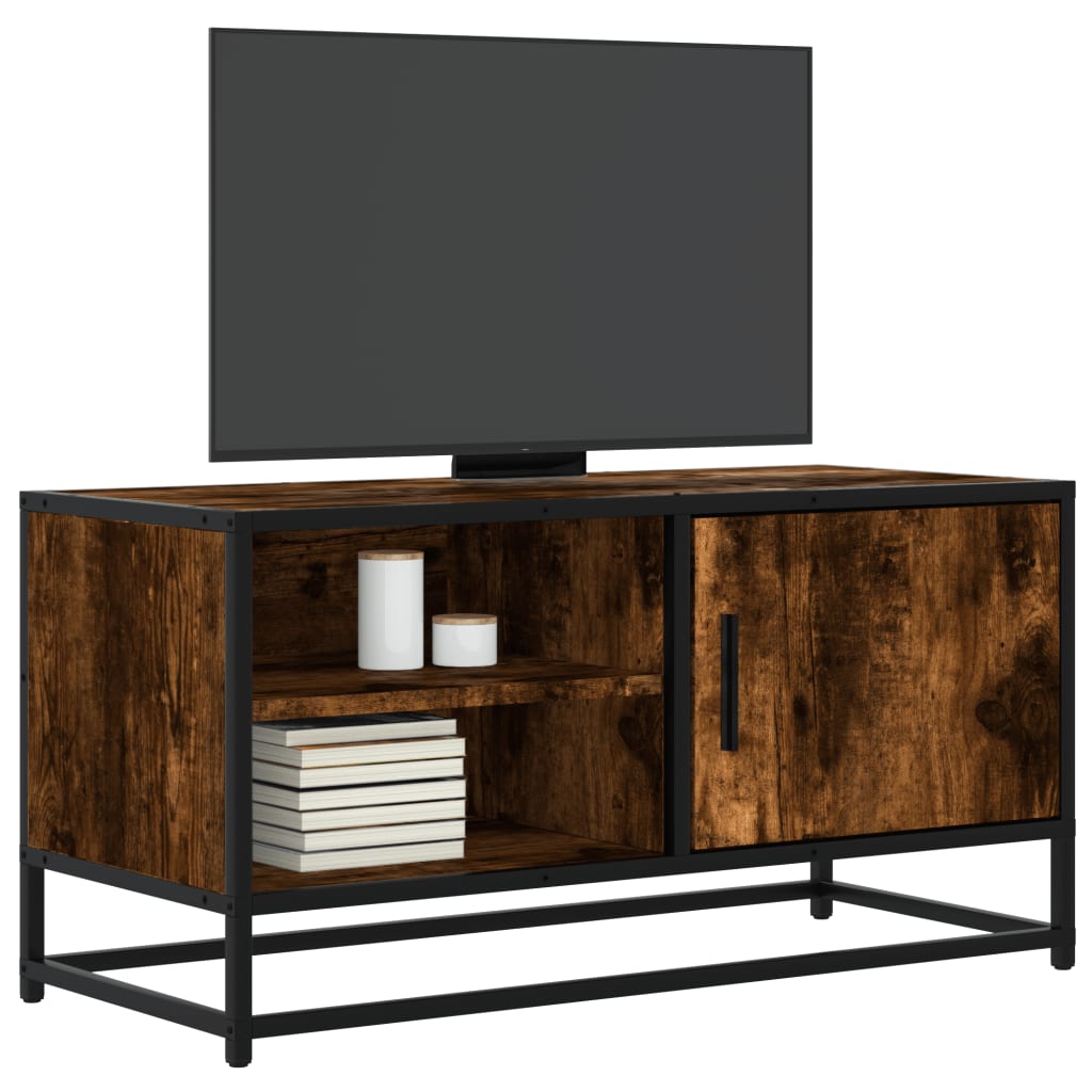 Tv Skříňka Černá 80 X 34,5 X 40 Cm Kompozitní Dřevo A Kov