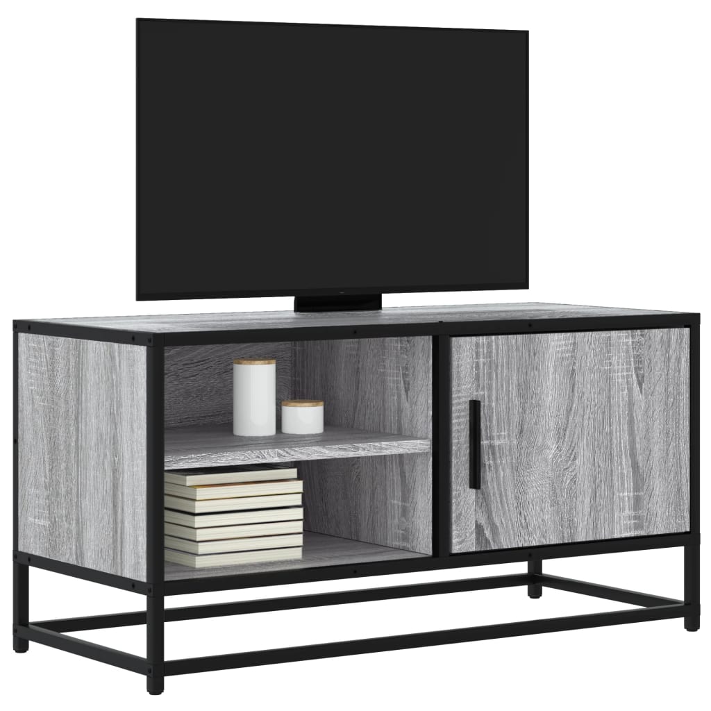 Tv Skříňka Černá 80 X 34,5 X 40 Cm Kompozitní Dřevo A Kov