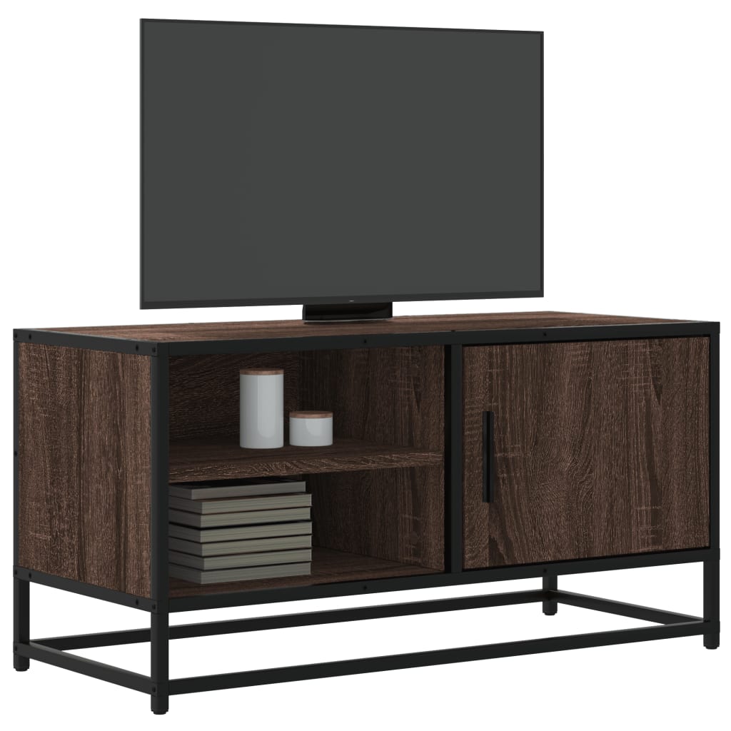 Tv Skříňka Černá 80 X 34,5 X 40 Cm Kompozitní Dřevo A Kov