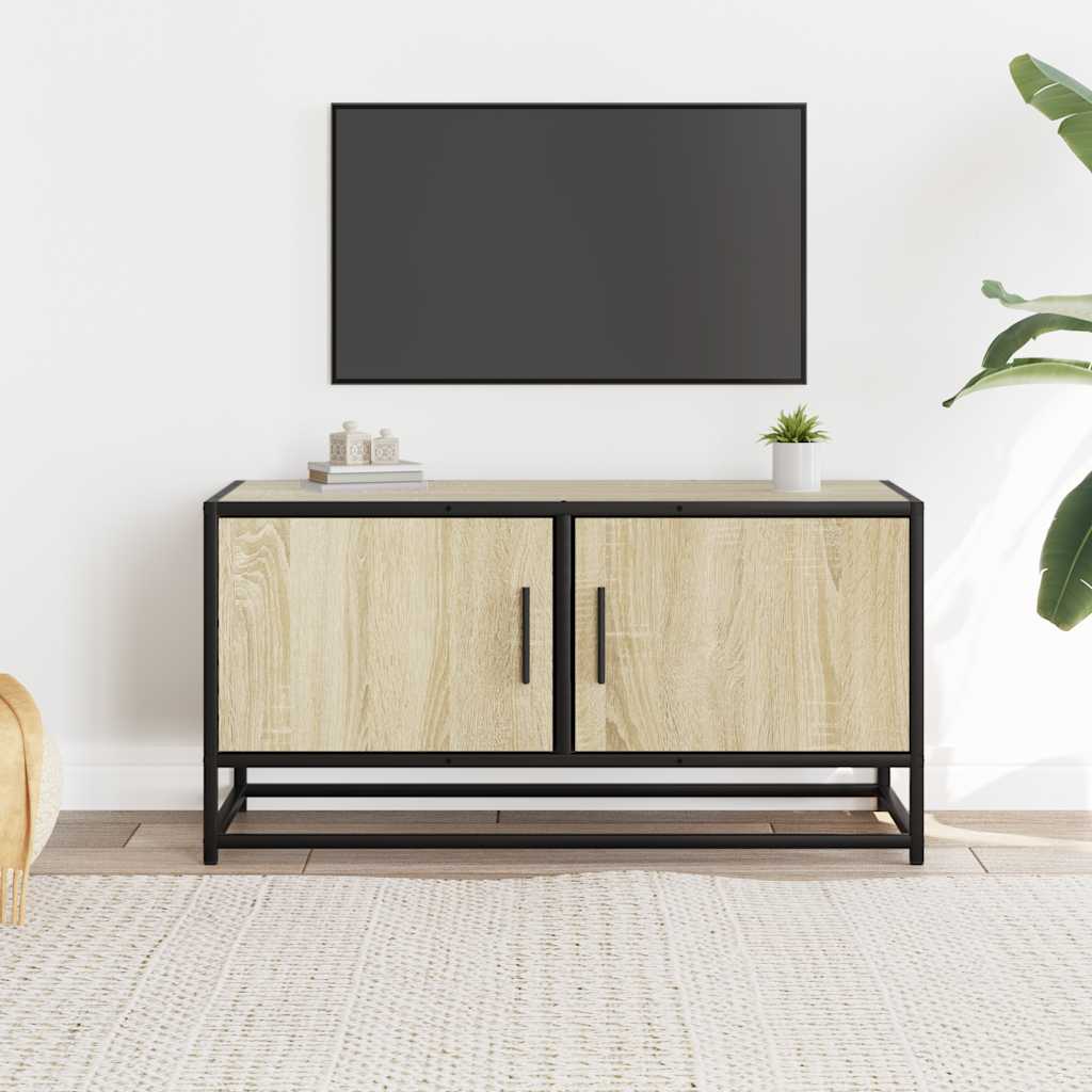 Tv Skříňka Dub Sonoma 80 X 34,5 X 40 Cm Kompozitní Dřevo A Kov
