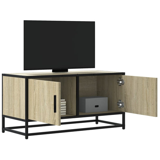 Tv Skříňka Dub Sonoma 80 X 34,5 X 40 Cm Kompozitní Dřevo A Kov