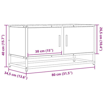 Tv Skříňka 80 X 34,5 X 40 Cm Kompozitní Dřevo A Kov