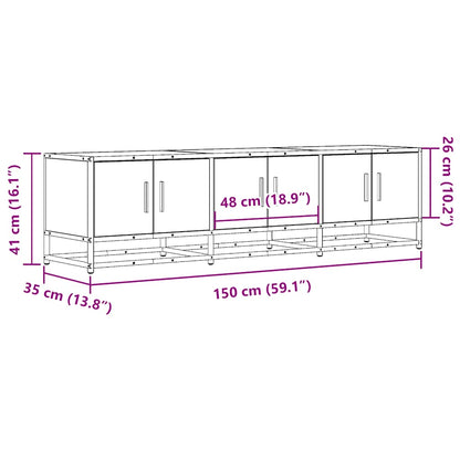 Tv Skříňka 150 X 35 X 41 Cm Kompozitní Dřevo A Kov