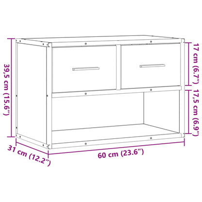 Tv Skříňka 60 X 31 X 39,5 Cm Kompozitní Dřevo A Kov