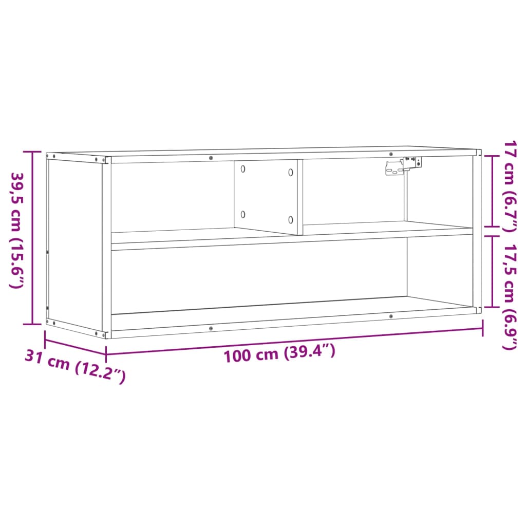 Tv Skříňka 100X31X39,5 Cm Kompozitní Dřevo A Kov
