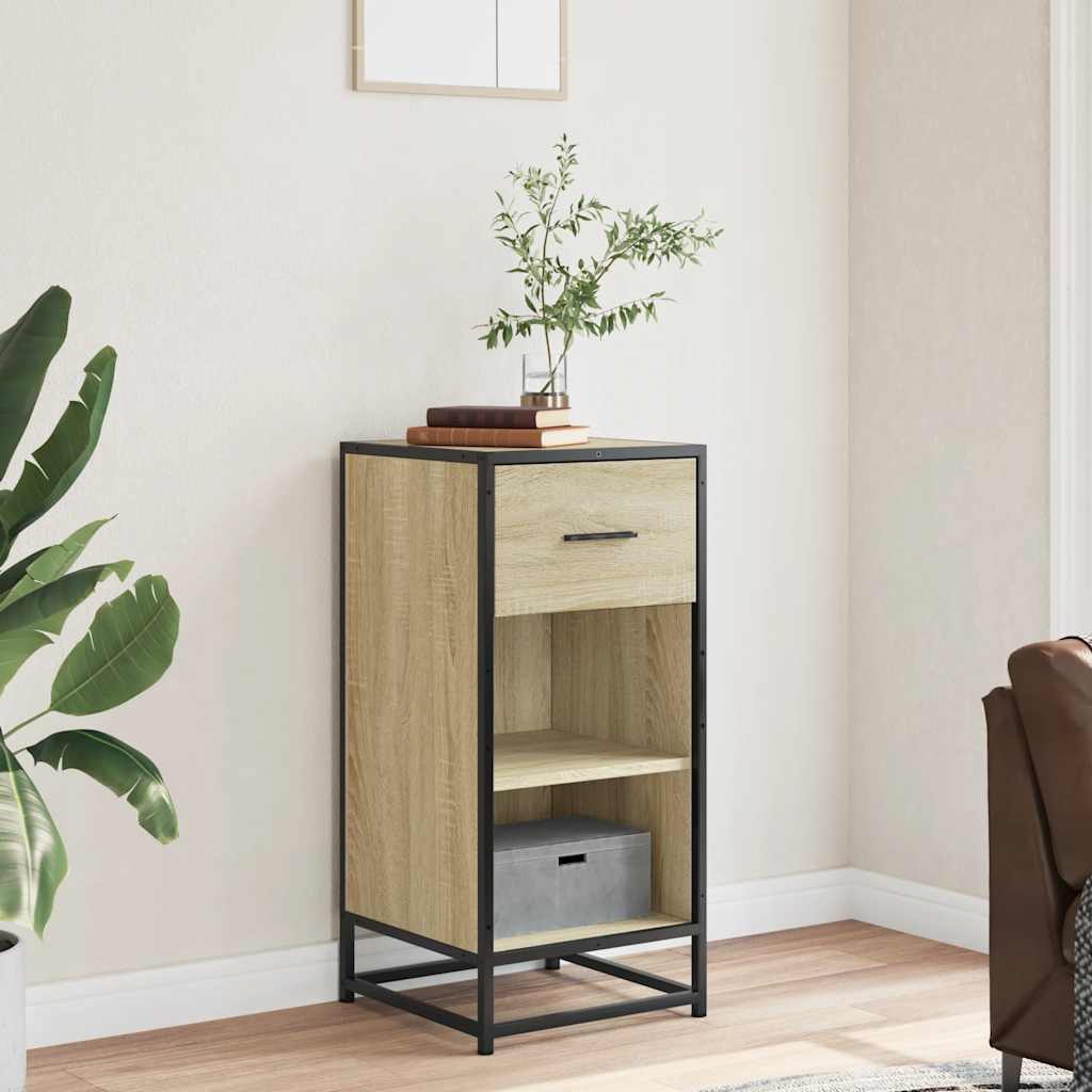 Příborník 35,5 X 35 X 76 Cm Kompozitní Dřevo A Kov