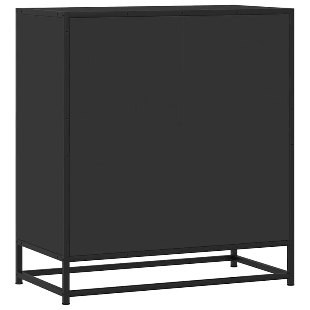 Příborník Černý 68 X 35 X 76 Cm Kompozitní Dřevo A Kov