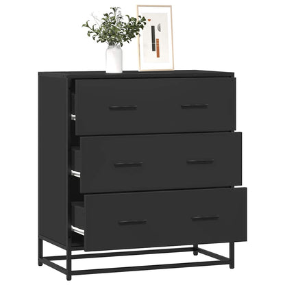 Příborník Černý 68 X 35 X 76 Cm Kompozitní Dřevo A Kov