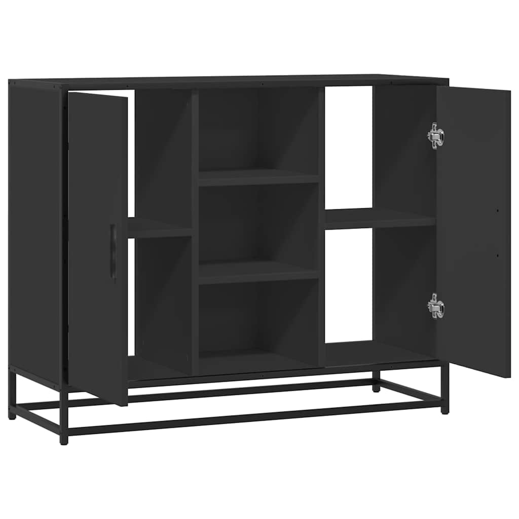 Příborník Černý 92 X 35 X 76 Cm Kompozitní Dřevo