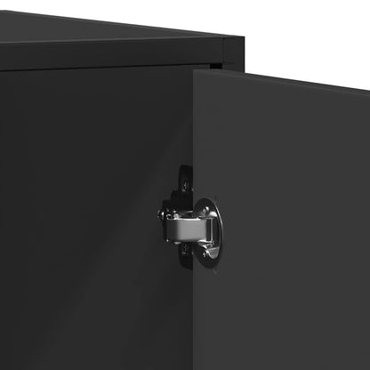 Příborník Černý 92 X 35 X 76 Cm Kompozitní Dřevo