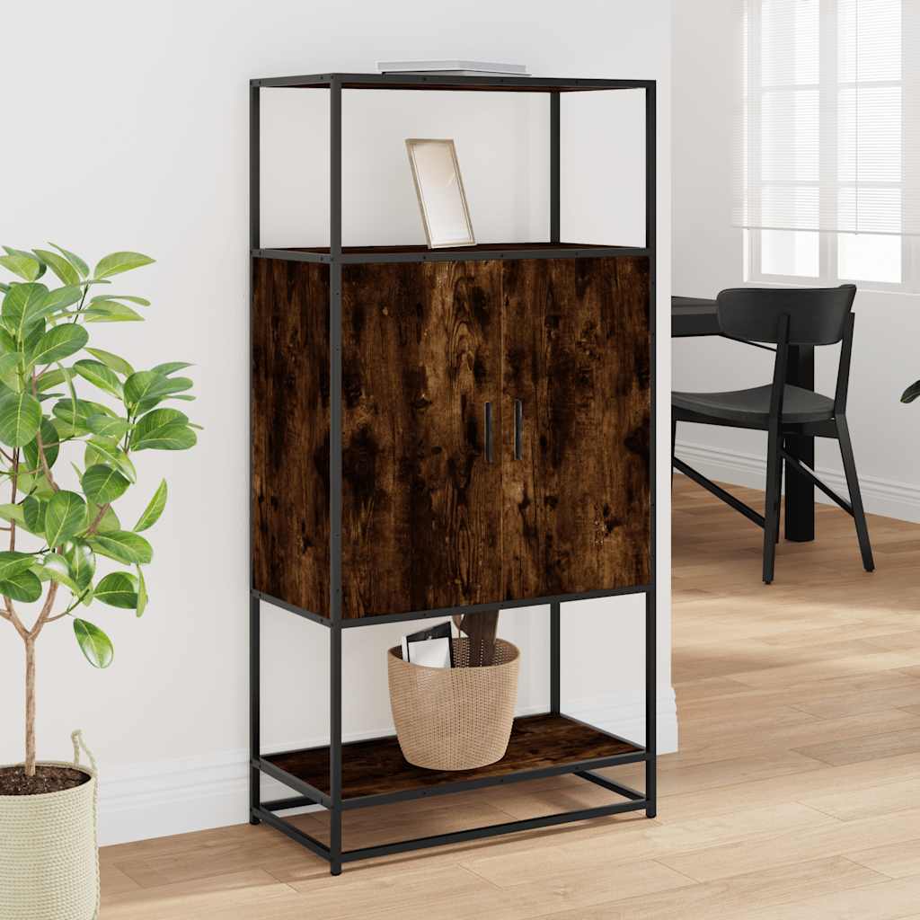 Skříň Highboard 68X35X139Cm Kompozitní Dřevo A Kov
