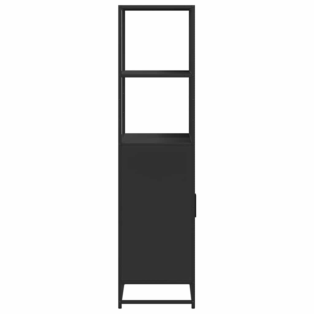 Skříň Highboard Černá 68 X 35 X 139 Cm Kompozitní Dřevo A Kov