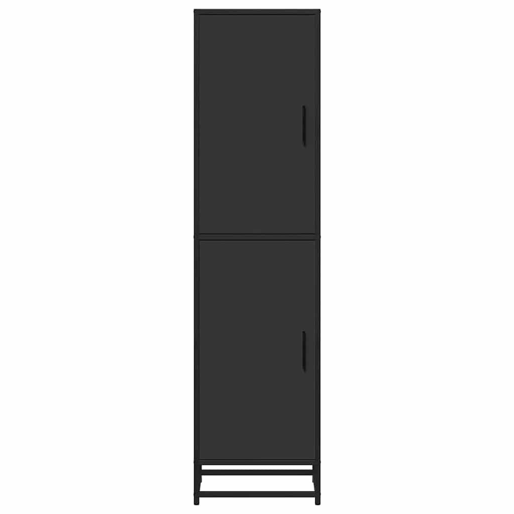 Skříň Highboard Černá 35,5X35X139 Cm Kompozitní Dřevo A Kov