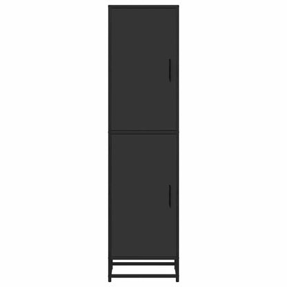 Skříň Highboard Černá 35,5X35X139 Cm Kompozitní Dřevo A Kov