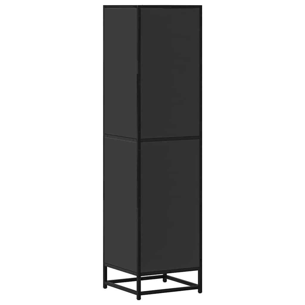 Skříň Highboard Černá 35,5X35X139 Cm Kompozitní Dřevo A Kov